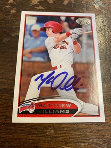 Johnson City Cardinals Matt Williams  Autograph Signed Auto Card