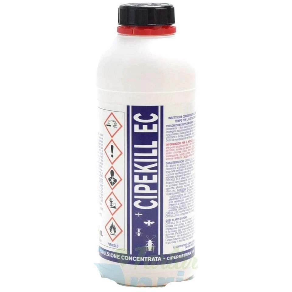 CIPEKILL EC INSETTICIDA CONCENTRATO CIPERMETRINA ZANZARE MOSCHE ZECCHE 1 Litro