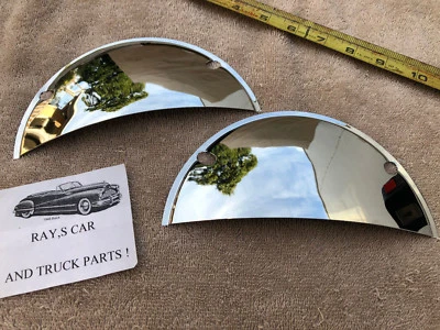 NEW PAIR OF HALF MOON VINTAGE STYLE HEAD LIGHT COVERS ! 49 51 53  - Image 1 of 4