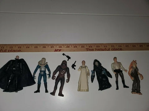 Vintage Star Wars Lots x7 Figures ROTJ Black +Sabre - Used Cover