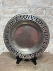 Vintage Wilton Pewter LOVE Plate Columbia PA Collectors Plate  9 1/4" Valentines