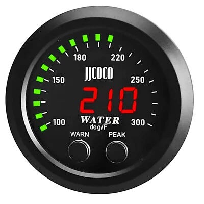 Compact 52mm Water Temp Gauge with Alarm - Bright Display for Quick Readings - Image 1 of 4