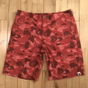 BAPE Fire camo nylon shorts Flame red camo NIGO A Bathing Ape Size M - Picture 1 of 7