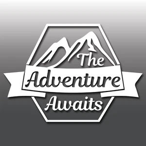 The Adventure Awaits Auto Caravan Wohnmobil Motorrad Laptop Vinyl Aufkleber Aufkleber - Bild 1 von 3