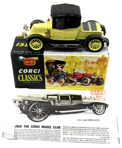 1960's Corgi Classics #9032 1910 RENAULT PRIMROSE yellow/black 1/43 diecast mint - Picture 1 of 8