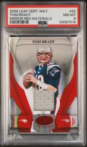 2008 Blattzertifikat. Matte. #82 Tom Brady Spiegel rot Spiel Gebrauch Trikot 039/150 Patriots - Bild 1 von 2