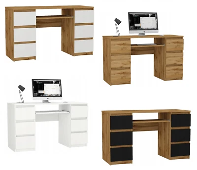 ORBITREX.EU Schreibtisch Bürotisch Arbeitstisch Computertisch Tisch mit Schubladen 130cm