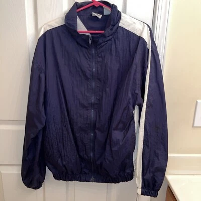 Chaqueta cortavientos Franklin Sports azul marino/blanco colorblock para hombre talla M usada en excelente estado Foto 1 de 3