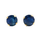 Ohrringe ◈ Gelbgold 585 14 karat ◈ 2 Saphire Blau 3mm ◈ 0,26g ◈ Ohrstecker ◈ Neu