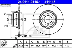 2x ATE Brake Disc For LADA 1200-1500 1200-1600 Nova Toscana 2104 2101-3103002 - Picture 1 of 1