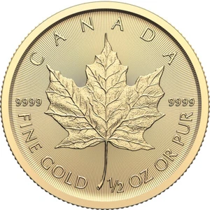 Canada Gold Maple Leaf - 1/2 oz - $20 - .9999 Fine - Random Date - Picture 1 of 2