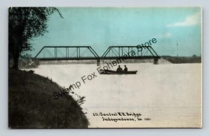 Postkarte Central Railroad Bridge Unabhängigkeit Iowa IA Boot - Bild 1 von 2