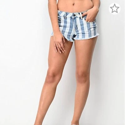 Jean Shorts Size 10 Jenna Indigo Stripe Jean Shorts from Empyre Womens Foto 1 de 4