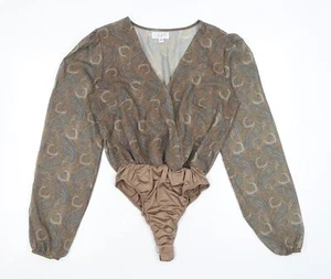 In the Style Womens Brown Paisley Polyester Blend Bodysuit One-Piece Size 10 L10 - Picture 1 of 10