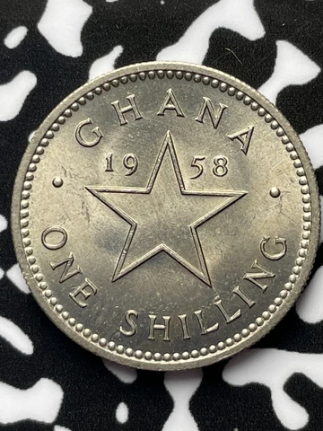 1958 Ghana 1 Shilling Lot#M4152 High Grade! Beautiful! Cover