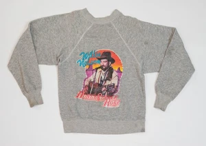 Vintage Willie Nelson Sweatshirt HoneySuckle Rose Women Size S Crewneck 80s 1980 - Picture 1 of 18