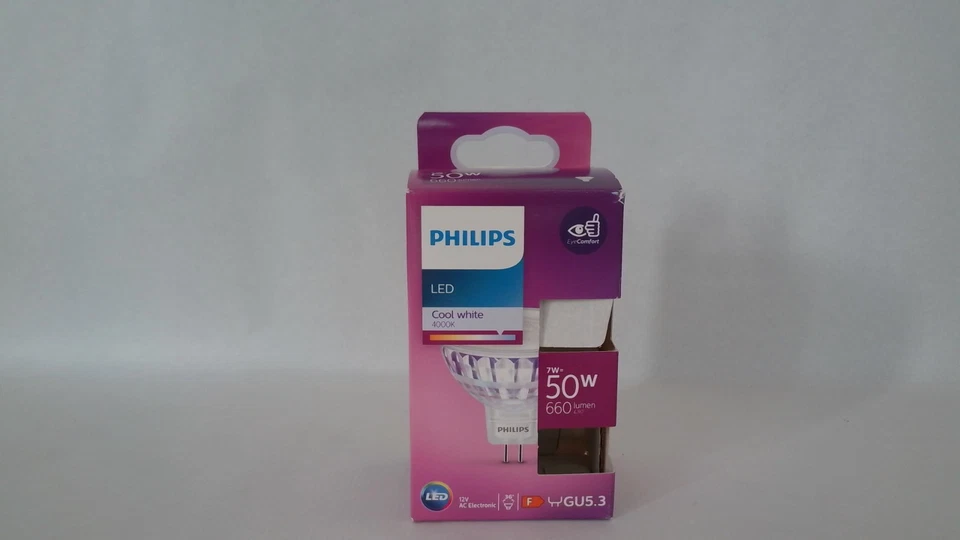 Lámpara Philips LED Clásica GU5.3, 50 W, Reflector, Plateado, Blanco Neutro - Imagen 1 de 4
