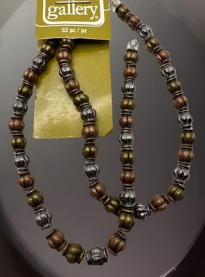 Multi Metal Carved Lantern Bead Landing 5mm 52 Pc - Image 1 of 2