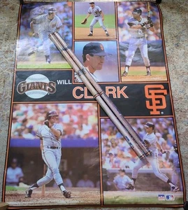Vintage RARE Will Clark Giants 1990 MLB Starline Poster MONSTER 41.5”x57” NOS B - Picture 1 of 9