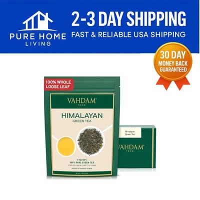 Té orgánico de hojas sueltas verdes del Himalaya | 50+ tazas | Calidad 3,53 OZ Foto 1 de 4