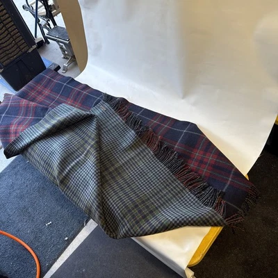 Hermosa manta vintage a cuadros de dos patrones grande - Hecha en Italia - Foto 1 de 4