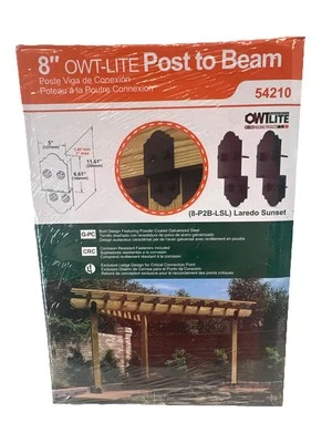 OZCO 54210 Laredo Sunset Owt-Lite 8-inch Post to Beam Steel 2 per Pack