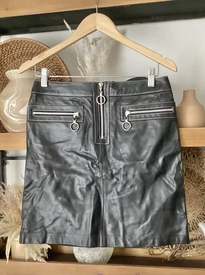 Винтажная черная кожаная мини-юбка Y2K Michael Kors размер 2 - Изображение 1 из 4