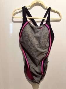Speedo Hydro Bra Women’s Size 14 Grey With Pink Trim Cross Strap In Back - Picture 1 of 11