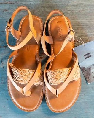 Sandalias Toms Lexie correa al tobillo trenzada tono miel talla 5,5 nuevas con etiqueta #10015127 Foto 1 de 4