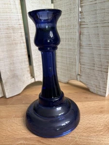(#585) Vintage 7" Kobaltblau Kerzenständer Pressglas Maritim Kolonial - Bild 1 von 9
