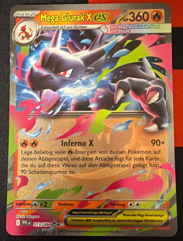 Mega Glurak X ex (PFL 013) Fatale Flammen, Deutsch, NM, Original Pokemon - Bild 1 von 1