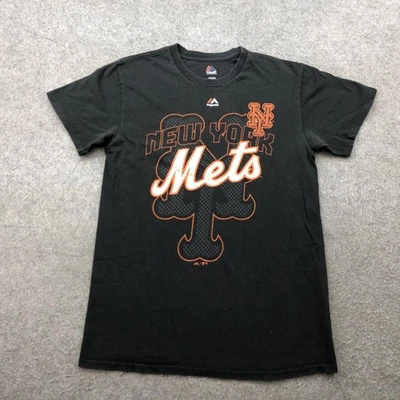 New York Mets Shirt Mens Small Black MLB Baseball Harvey 33 Majestic Orange Tee - Imagem 1 de 4