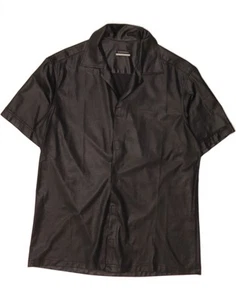 Camisa de manga corta grande negra poliéster C&A para hombre AM04 - Imagen 1 de 3