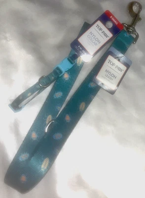Top Paw Nylon Blue Bugs Dog Collar (XS) w/Matching Leash (4ft) - Image 1 of 4