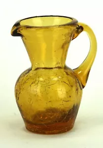 Vintage Bernstein Crackle Glas kleiner Krug 33/4" - Bild 1 von 3