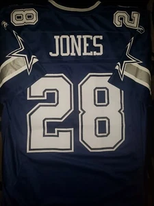 FELIX JONES LARGE ON FIELD REEBOK STITCHED DALLAS COWBOYS NFL NAVY JERSEY - Picture 1 of 7