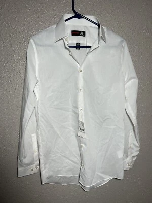 J. Ferrar Shirt Slim Fit Men S 14-14 1/2 Button Up Casual White Long Sleeve NEW - Image 1 of 4