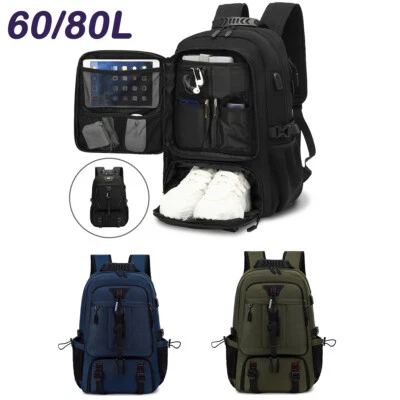 7MAGIC 60/80L Rucksack Herren Damen Reiserucksack Wasserdicht Laptop Rucksack Backpack
