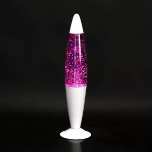 Funkelnde Lavalampe Violett Glitter Weiß JENNY Stimmungslicht Lampe Tisch B-Ware - Bild 1 von 3