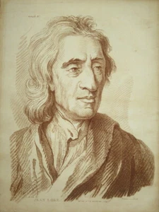 J C FRANÇOIS (1717-1769) GRAVURE XVIII° SANGUINE PORTRAIT JOHN LOCKE PHILOSOPHIE - Foto 1 di 3