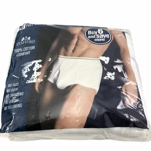 6 Pairs VTG Stafford Sz 42 Combed Cotton Full Cut Brief Underwear Men’s NOS - Picture 1 of 5