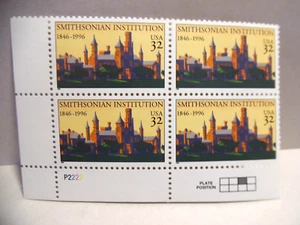 SC STAMP # 3059 SMITHSONIAN 32 CENT PLATE BLOCK MNH - Picture 1 of 1