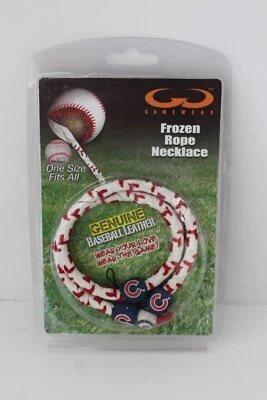 CHICAGO CUBS Gamewear Frozen Rope Baseball Seam Leather Necklace MLB New - Image 1 of 4