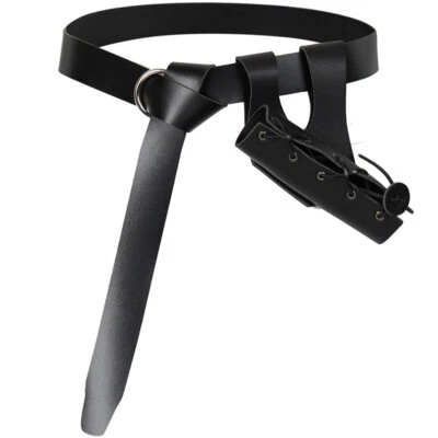 Vaina de cuero PU con cinturón soporte para espada guerrero medieval juegos con disfraces Foto 1 de 4