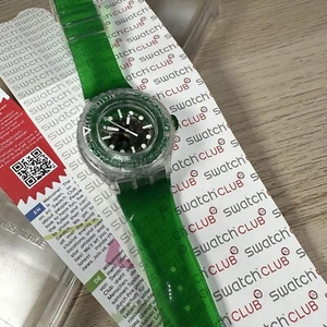 NEW✅ Swatch MIN-TINI Skeleton Dial Blue Transparent Strap Unisex Sports Watch - Picture 1 of 16