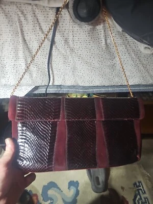 Cartera sin asas/hombro de colección, original de Caprice, multicolor, piel de serpiente (años 70) Foto 1 de 4