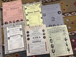 Vtg 1969 Fiesta Arts 1880s-1910s Poster Of Metropolitan Opera House Set Of 6 - Picture 1 of 7