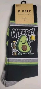 Mens Novelty Socks Avocado Avi Cardio K.Bell Size 10-13 Crew Sock - Picture 1 of 5