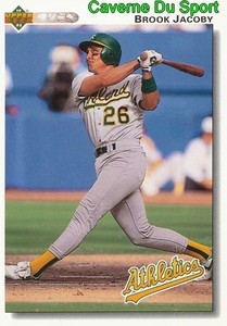 1992 BROOK JACOBY OAKLAND ATHLETICS BASEBALL CARD UPPER DECK