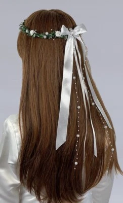 Kommunion Kopfschmuck Haarschmuck Haargesteck zum Kommunionkleid weiß *24 - Bild 1 von 4